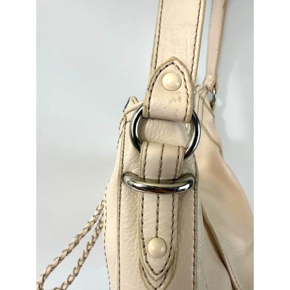 The Sak Mariposa Leather Hobo Shoulder Purse Neutral Chic Boho Bag Zipper - Picture 8 of 10